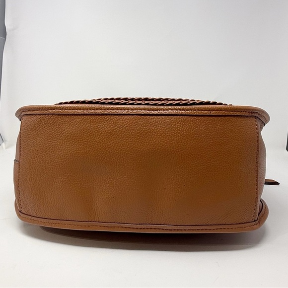 orYANY Brown Braided Leather Shoulder Bag – Gold Hardware, Boho Crossbody Style - Picture 10 of 16